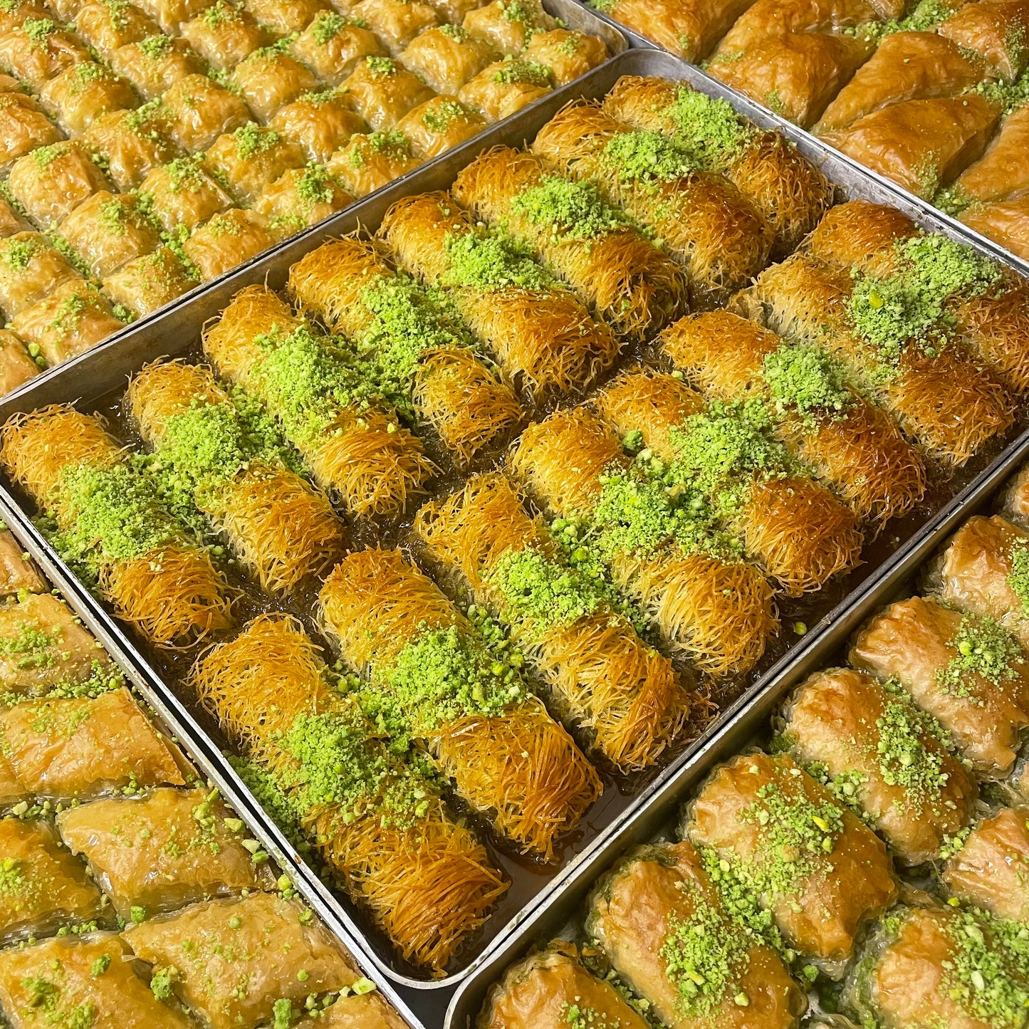 Traditional Turkish Pistachio Roll Katiaifi